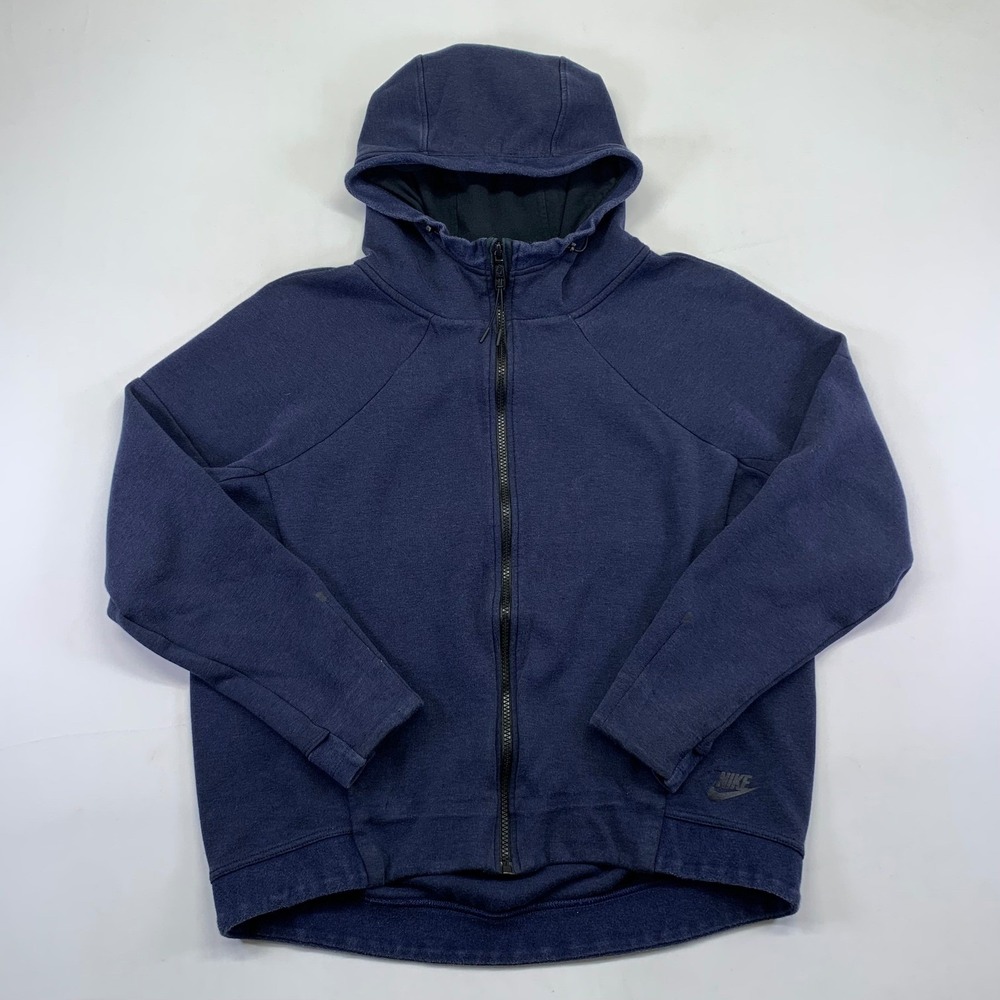 Nike Tech Fleece Full Zip Hoodie Women's Medium Blue Athleisure Thumb Hole Zipup